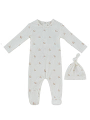 KIPP BABY 2PC PETITS AMIS FOOTIE & HAT SET
