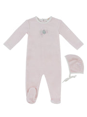 KIPP BABY 2PC BUNNY STRIPE FOOTIE & HAT SET