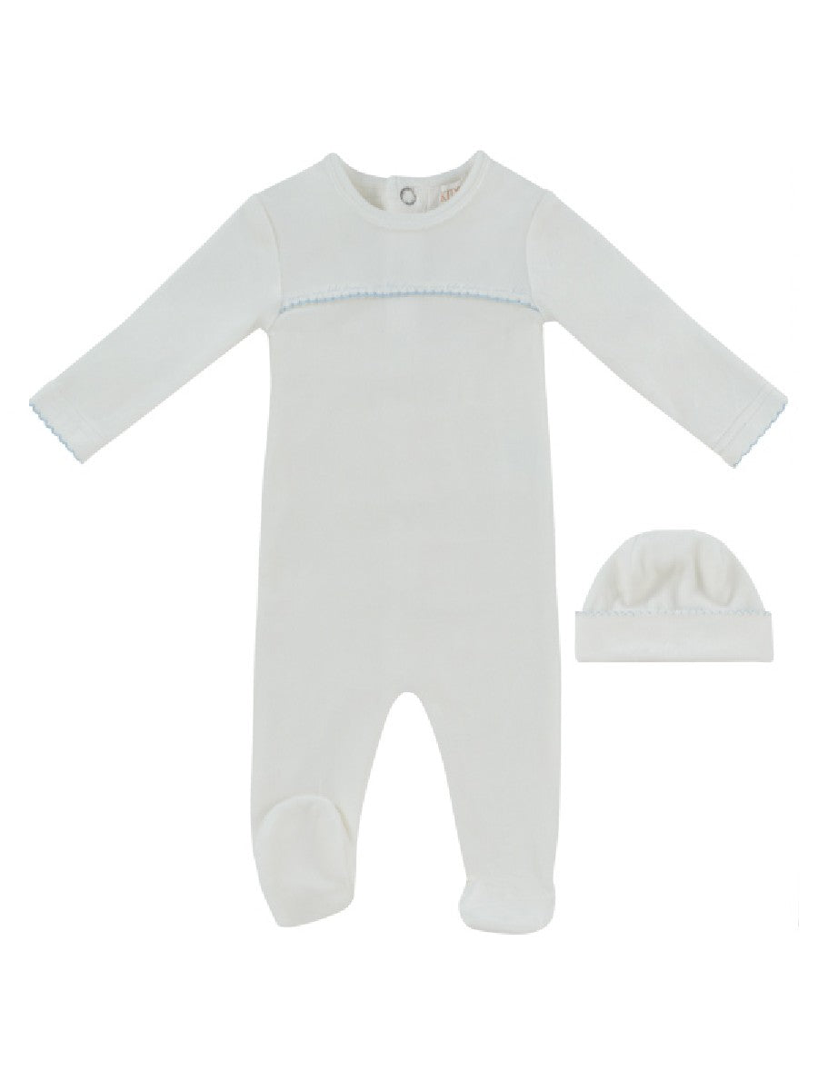 KIPP BABY 2PC MON BEBE D'AMOUR FOOTIE & HAT SET