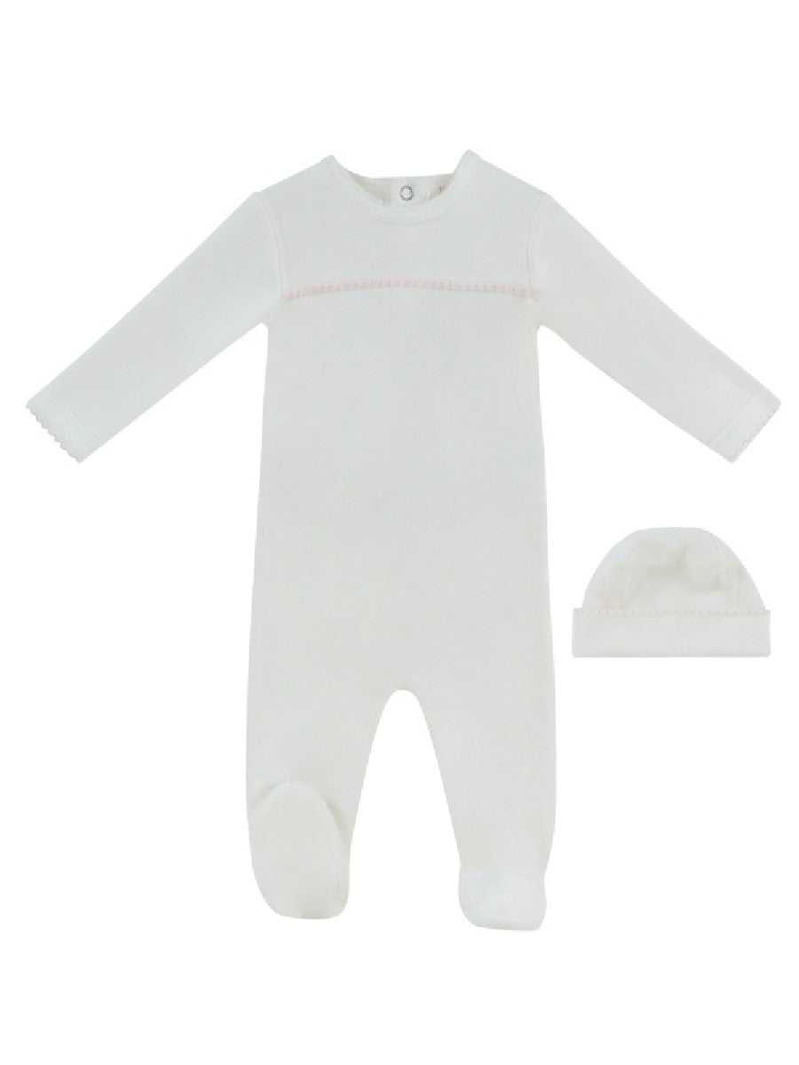 KIPP BABY 3PC MON BEBE D'AMOUR FOOTIE, HAT & BIB SET