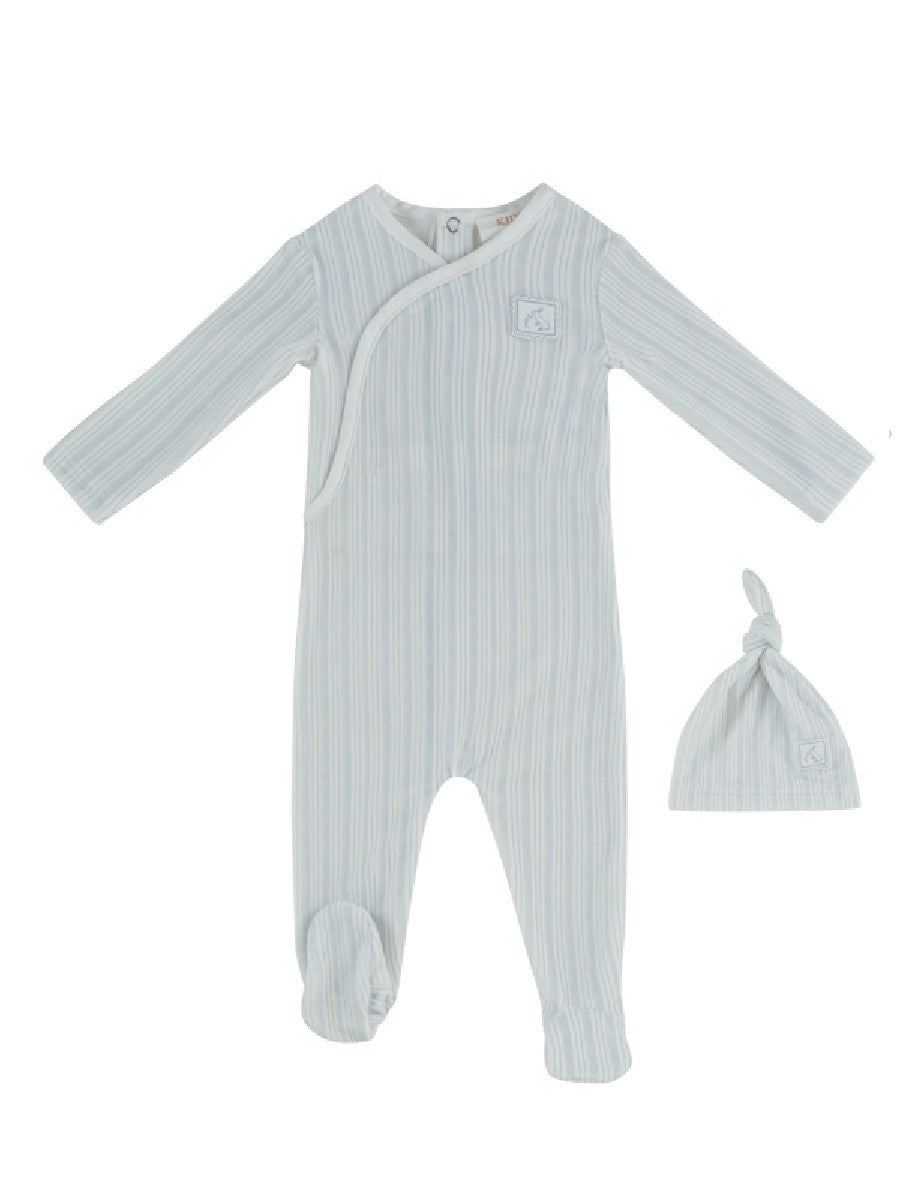 KIPP BABY 2PC STRIPE STAMP FOOTIE & HAT SET