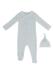KIPP BABY 2PC STRIPE STAMP FOOTIE & HAT SET