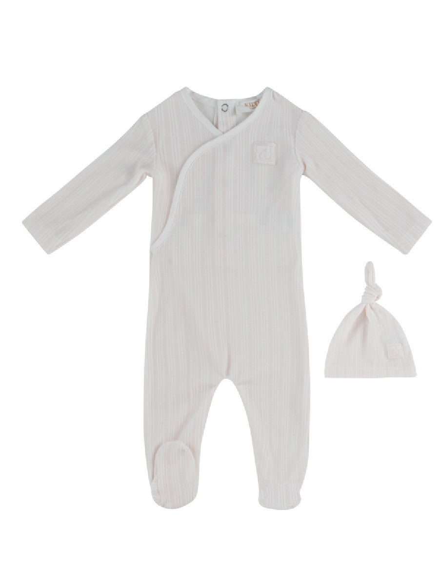 KIPP BABY 2PC STRIPE STAMP FOOTIE & HAT SET