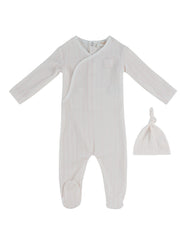 KIPP BABY 2PC STRIPE STAMP FOOTIE & HAT SET