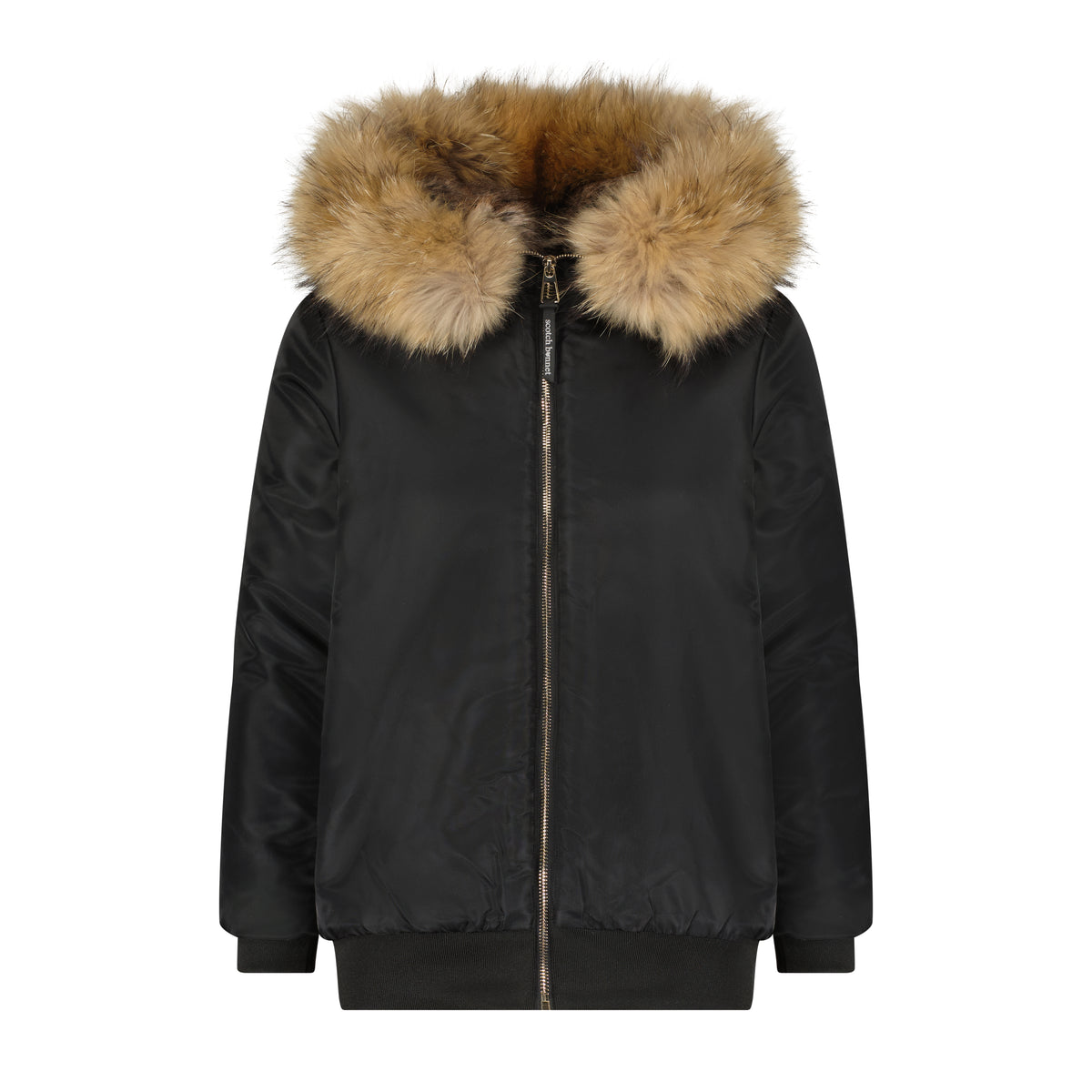 SCOTCH BONNET NATURAL FUR HOOD COAT WITH FUR LINNING