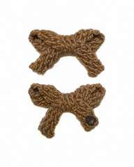 BANDEAU TEXTURED WOOL BRAID MINI BOW CLIP SET