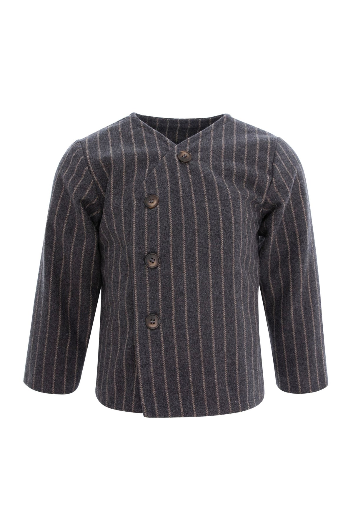 PERNILLE PINSTRIPE SIDE BUTTON BLAZER
