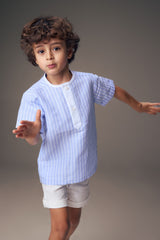 PERNILLE THEO 2PC STRIPED SHIRT WITH SHORTS SET