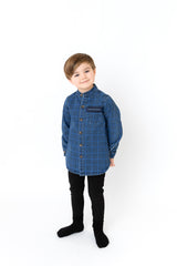 BONJOY PRINTED STRIPE MANDRARIN COLLAR SHIRT