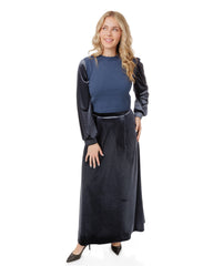 MADISON & PARK VELVET A-LINE MIDI SKIRT