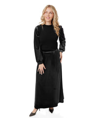 MADISON & PARK VELVET A-LINE MIDI SKIRT
