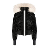 SCOTCH BONNET WHITE FUR HOODED BOMBER