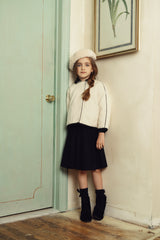 POMPOMME BUTTON PLEATED SKIRT