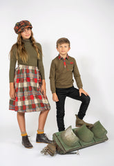 KIX PATCH PLAID SKIRT