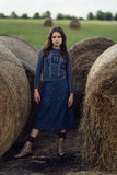 BAMBOO BUTTON DENIM MAXI SKIRT