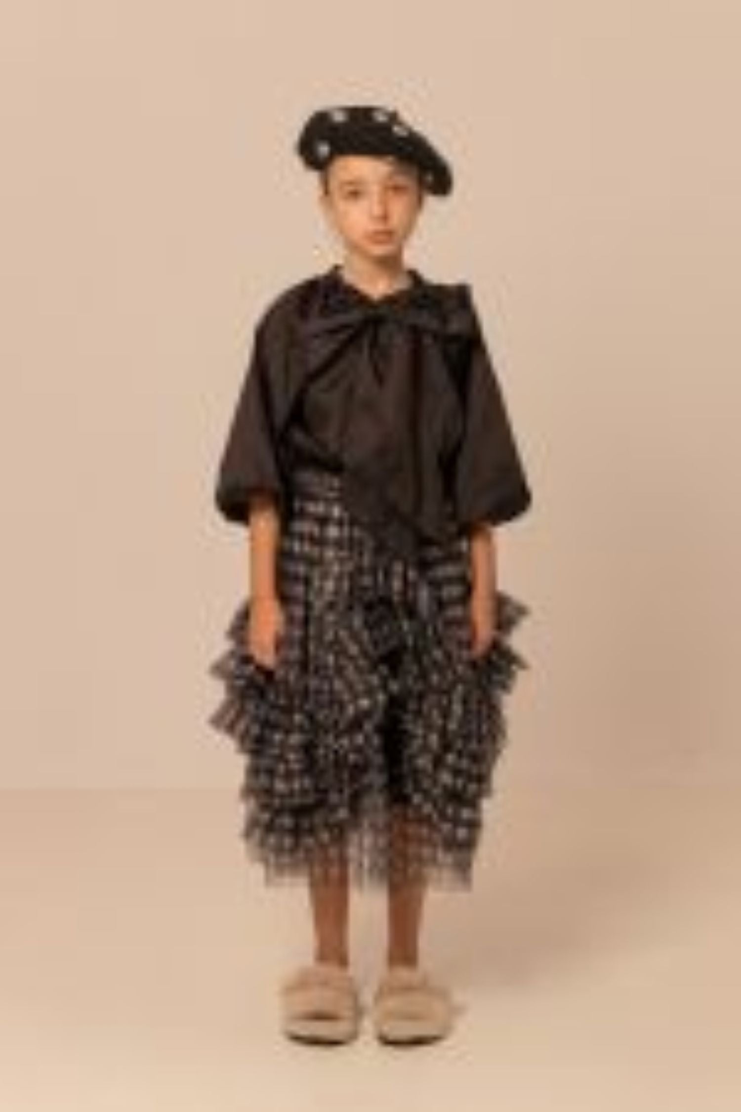 RASPBERRY PLUM STEPHANIA GATHERED RUFFLE NECK WITH FRONT TIE TOP
