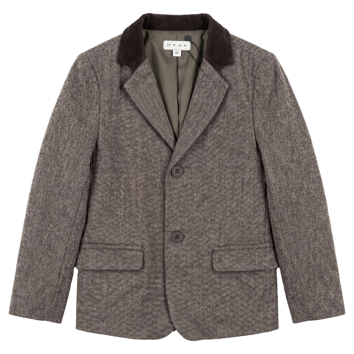 MANN SUEDE DETAIL WOOL BLAZER