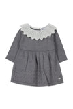 TARTINE ET CHOCOLAT LACE COLLAR PLEATED DRESS