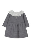 TARTINE ET CHOCOLAT LACE COLLAR PLEATED DRESS