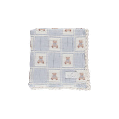BEBE ORGANIC TEDDY BEAR PATCHWORK BLANKET