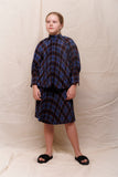 CHRISTINA ROHDE PLAID PLEATED BLOUSE