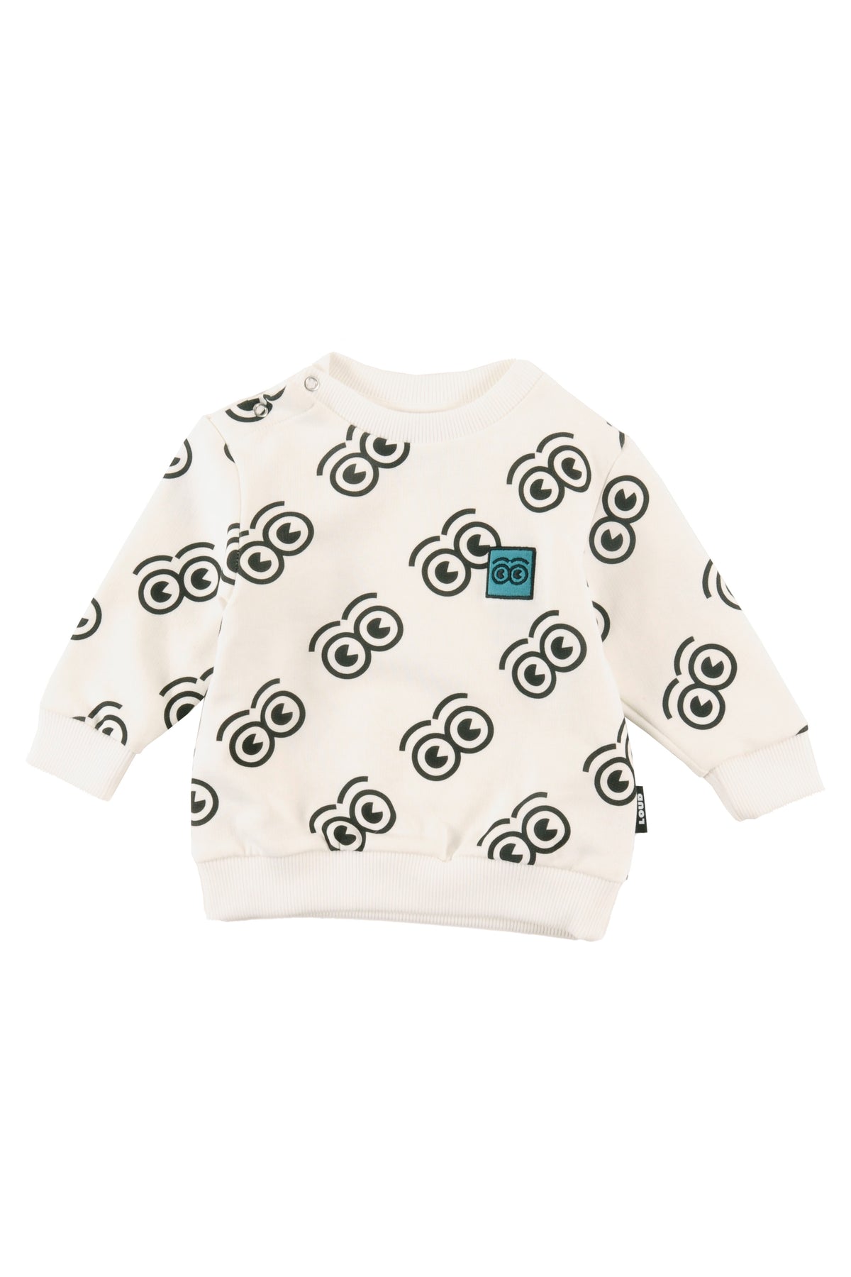 LOUD APPAREL "PEOPLE" LOGO EYES ALLOVER PRINT SWEATER