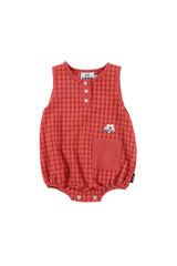 LOUD APPAREL "JACKIE" FLOWER LOGO CHECKED ROMPER