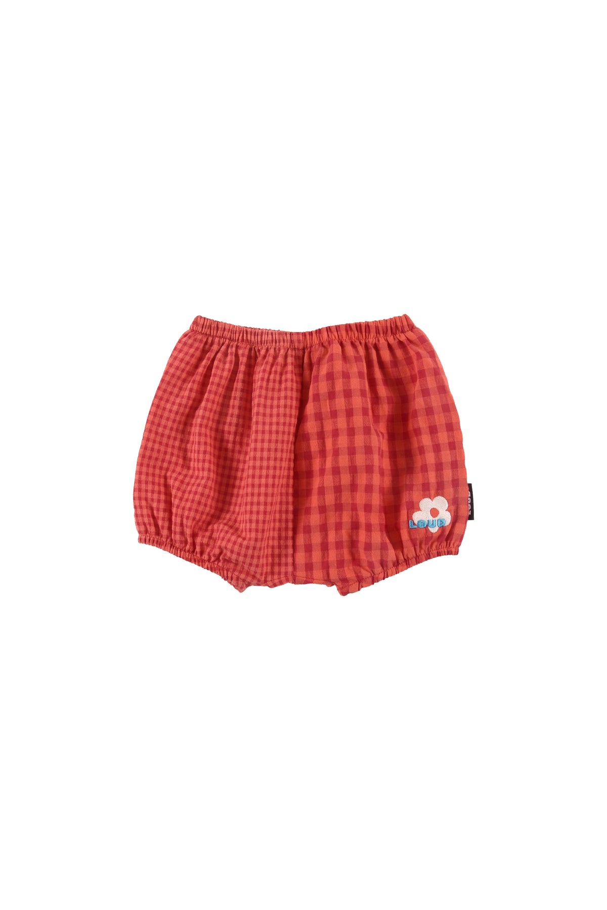 LOUD APPAREL "PORTO"  FLOWER LOGO CHECKED BLOOMERS