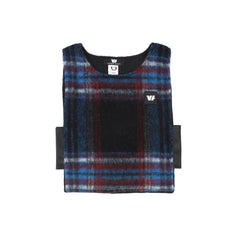 VENERA ARAPU LEATHER SIDE TRIM PLAID VEST