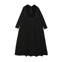 BOPOP VELVET COLLAR MAXI LONG ROBE