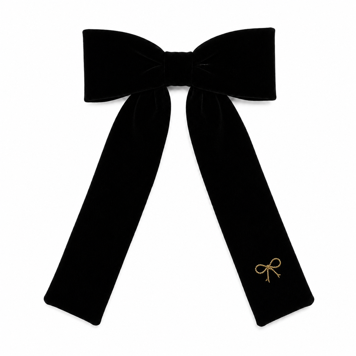 BANDEAU VELVET EMBROIDERED LARGE BOW CLIP