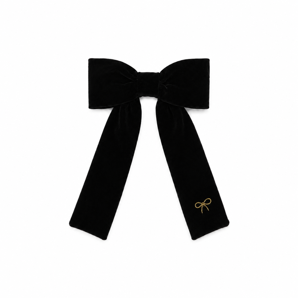 BANDEAU VELVET EMBROIDERED MEDIUM BOW CLIP