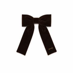 BANDEAU VELVET EMBROIDERED MEDIUM BOW CLIP