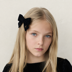 BANDEAU VELVET EMBROIDERED SMALL BOW CLIP
