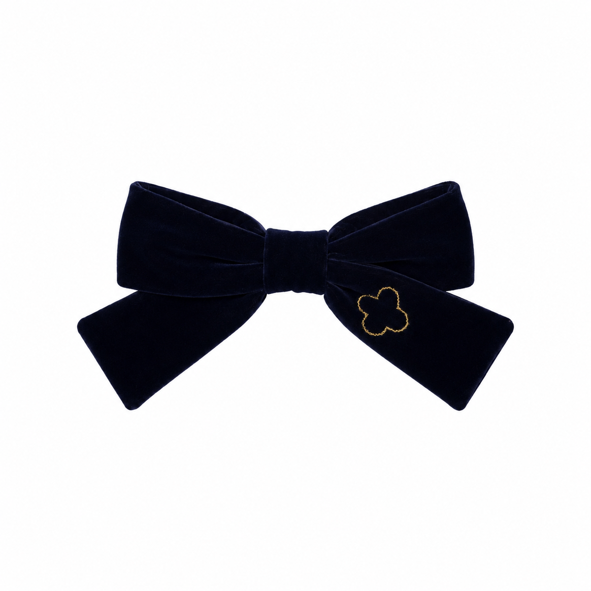 BANDEAU VELVET EMBROIDERED SMALL BOW CLIP