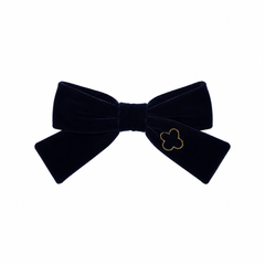BANDEAU VELVET EMBROIDERED SMALL BOW CLIP