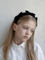 BANDEAU VELVET RIBBON TINY BOWS HEADBAND