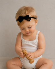 BANDEAU VELVET EMBROIDERED BABY NYLON HEADBAND