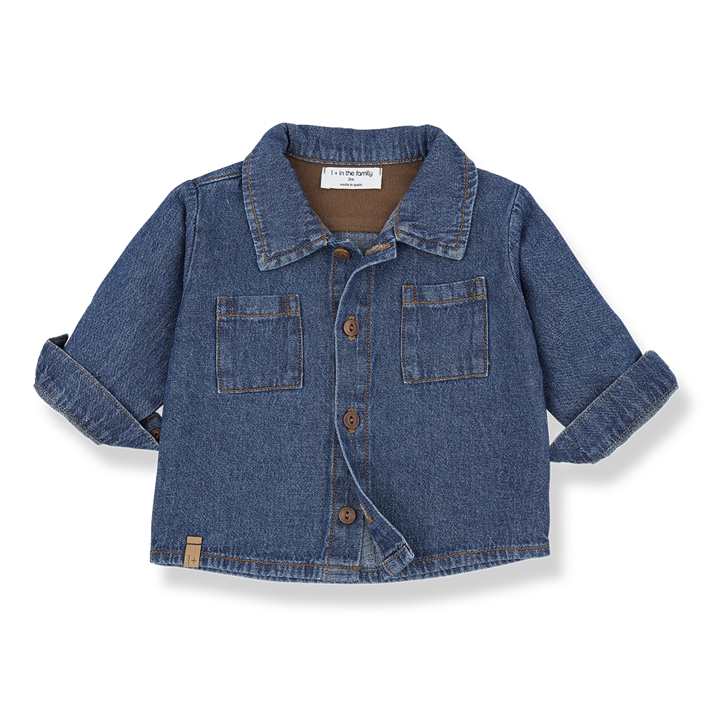 1+IN THE FAMILY DENIM POCKET SHIRT