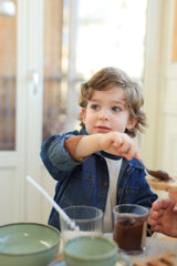 1+IN THE FAMILY DENIM POCKET SHIRT