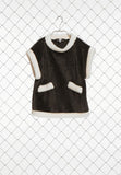 VENERA ARAPU FUR CONTRASTING TRIMS VEST