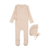 LILETTE 2PC VINE POINTELLE FOOTIE + BONNET SET