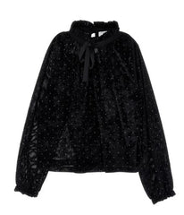PHILOSOPHY LONG SLEEVE VELVET TIE BOW TOP