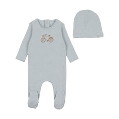 BEE & DEE 2PC VINTAGE PRINT FOOTIE WITH BEANIE SET