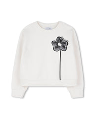MARC JACOBS  EMBROIDERED SEQUINS CHEST FLOWER SWEATSHIRT