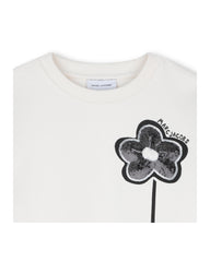 MARC JACOBS  EMBROIDERED SEQUINS CHEST FLOWER SWEATSHIRT