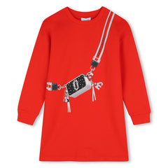 MARC JACOBS LONG SLEEVE LOGO BAG GRAPHIC DRESS