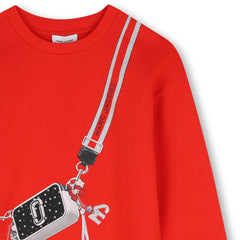 MARC JACOBS LONG SLEEVE LOGO BAG GRAPHIC DRESS