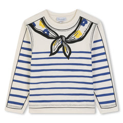 MARC JACOBS LONG SLEEVE STRIPED SAILOR GRAPHIC TEE