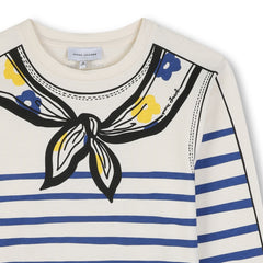 MARC JACOBS LONG SLEEVE STRIPED SAILOR GRAPHIC TEE